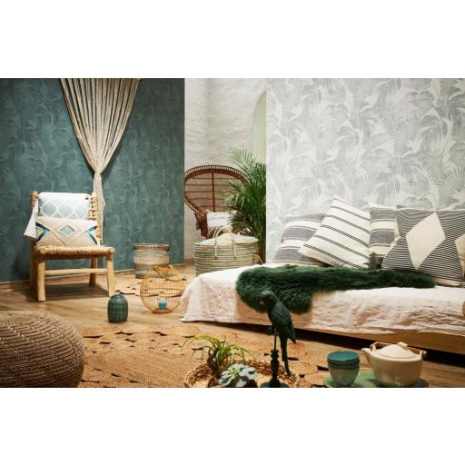 As-Creation New Walls 37396-3  COSY & RELAX Natur levelek zöld sötétzöld árnyalatok tapéta