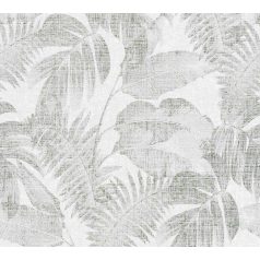   As-Creation New Walls 37396-4 COSY & RELAX Natur levelek krémszín zöld tapéta