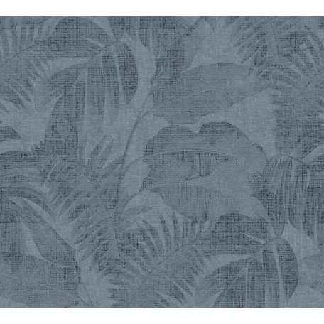 As-Creation New Walls 37396-5  COSY & RELAX Natur levelek kék szürkéskék fekete tapéta