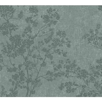   As-Creation New Walls 37397-3  COSY & RELAX Natur virágzó ágak zöld sötétzöld ezüstfehér tapéta