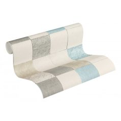   As-Creation New Walls 37406-1 FINCA HOME Natur csempetükör szürkésfehér bézs szürke türkiz tapéta