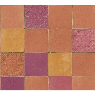   As-Creation New Walls 37406-5  FINCA HOME Natur csempetükör narancs bordó/piros sárga fekete tapéta