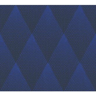   As-Creation New Walls 37419-1 50s GLAM Geometrikus csillogó pontokkal kialakított rombuszok kék fekete tapéta