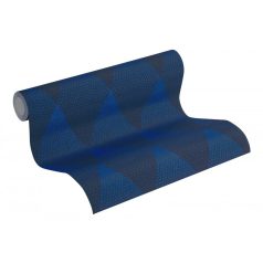   As-Creation New Walls 37419-1 50s GLAM Geometrikus csillogó pontokkal kialakított rombuszok kék fekete tapéta