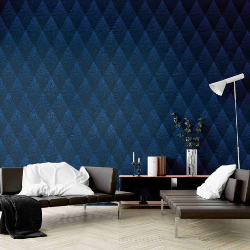As-Creation New Walls 37419-1 50s GLAM Geometrikus csillogó pontokkal kialakított rombuszok kék fekete tapéta