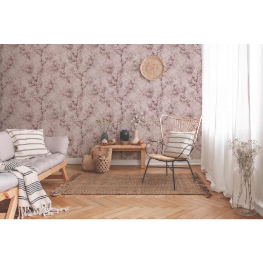 As-Creation New Walls 37420-4  COSY & RELAX Natur virágba borult ágak rózsaszín fehér barna arany csillogó mintafelület tapéta