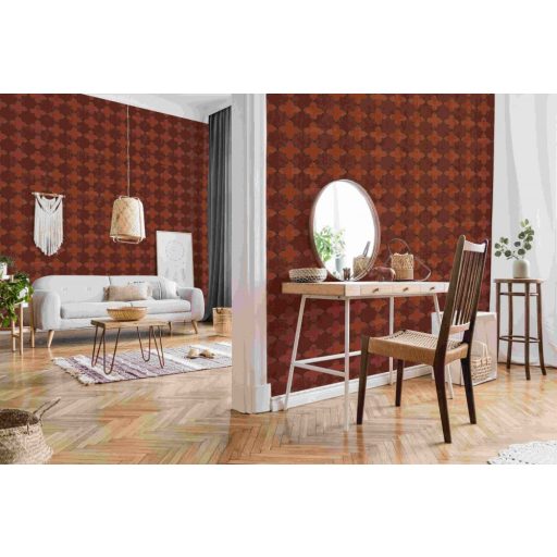 As-Creation New Walls 37421-1 FINCA HOME Natur csempeminta vörös szürke fekete tapéta