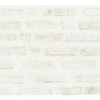   As-Creation New Walls 37422-2 LOFT LIVING Natur meszelt téglafal fehér szürke krémszürke tapéta