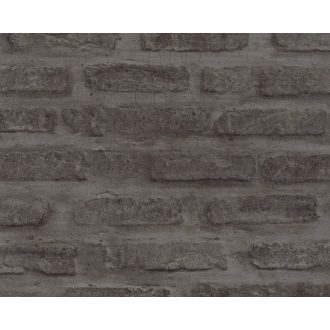   As-Creation New Walls 37422-3 LOFT LIVING Natur meszelt téglafal sötétszürke fekete tapéta