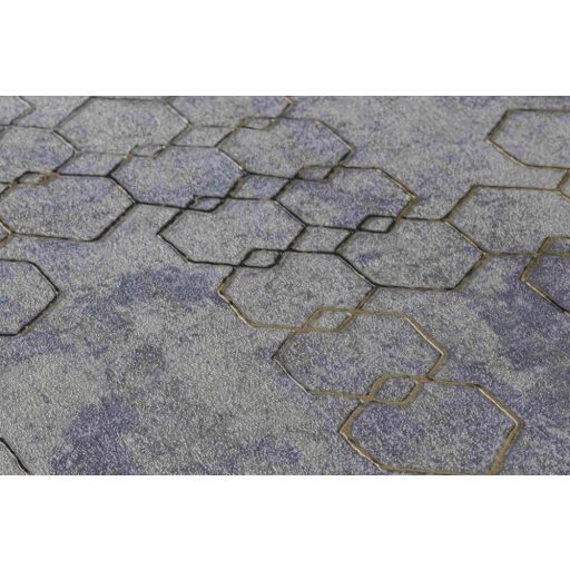 As-Creation New Walls 37424-5 URBAN GRACE Geometrikus grafikus szürkéskék arany fénylő mintarajzolat tapéta