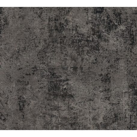 As-Creation New Walls/Black is Beautiful 37425-6 Egyszínű strukturált sötétszürke antracit enyhe ezüst fény tapéta