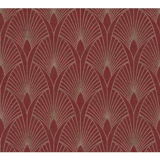   As-Creation New Walls 37427-4 50s GLAM Art Deco piros/bordópiros arany mintarajzolat tapéta