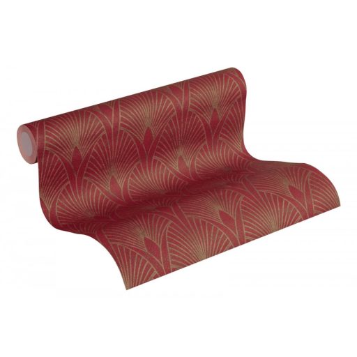 As-Creation New Walls 37427-4 50s GLAM Art Deco piros/bordópiros arany mintarajzolat tapéta