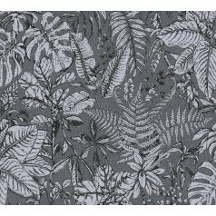   As-Creation Daniel Hechter 6, 37520-5  Natur botanikus dzsungel trópusi levelek szürke árnyalatok fekete tapéta