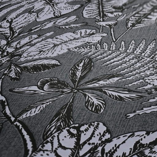 As-Creation Daniel Hechter 6, 37520-5  Natur botanikus dzsungel trópusi levelek szürke árnyalatok fekete tapéta