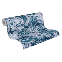   As-Creation Daniel Hechter 6, 37520-6  Natur botanikus dzsungel trópusi levelek kék szürke fehér tapéta