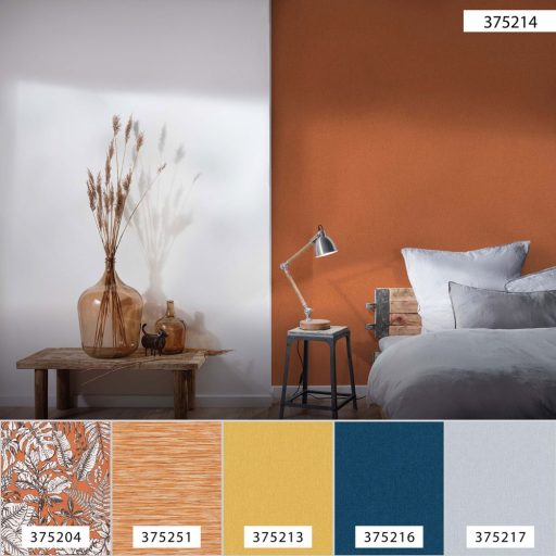 As-Creation Daniel Hechter 6, 37521-4  Egyszínű strukturált narancs barnás narancs tapéta