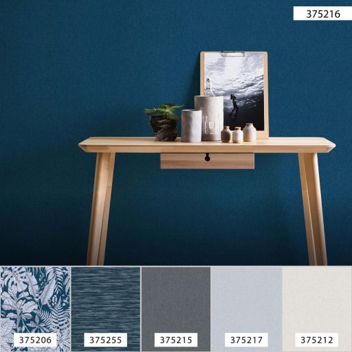 As-Creation Daniel Hechter 6, 37521-6  Egyszínű strukturált kék/sötétkék tapéta