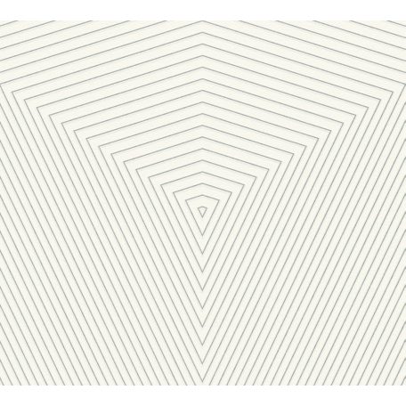 As-Creation Daniel Hechter 6, 37522-2 Geometrikus grafikus designminta fehér ezüstfényű vonalak tapéta