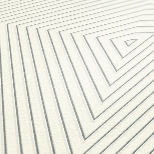 As-Creation Daniel Hechter 6, 37522-2 Geometrikus grafikus designminta fehér ezüstfényű vonalak tapéta
