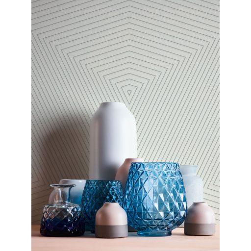 As-Creation Daniel Hechter 6, 37522-2 Geometrikus grafikus designminta fehér ezüstfényű vonalak tapéta