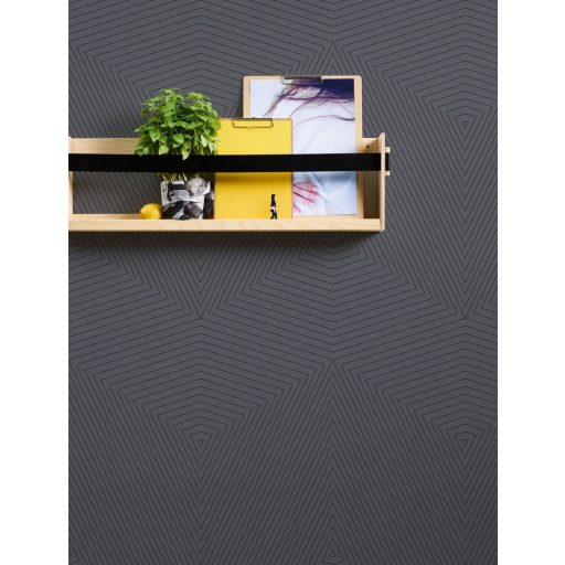 As-Creation Daniel Hechter 6, 37522-5  Geometrikus grafikus designminta sötétszürke bronz finoman fénylő vonalak tapéta