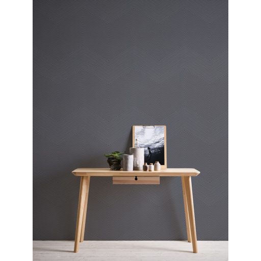 As-Creation Daniel Hechter 6, 37522-5  Geometrikus grafikus designminta sötétszürke bronz finoman fénylő vonalak tapéta