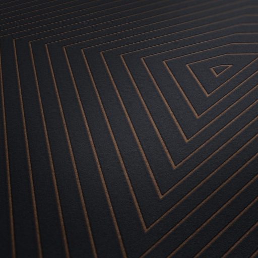 As-Creation Daniel Hechter 6/Black is Beautiful 37522-6 Geometrikus grafikus designminta fekete bronz finoman fénylő vonalak tapéta