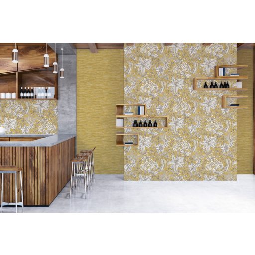 As-Creation Daniel Hechter 6, 37525-2 Natur Csíkos Design vízszintes töredezett csíkozás sárga sárgásbézs szürke tapéta