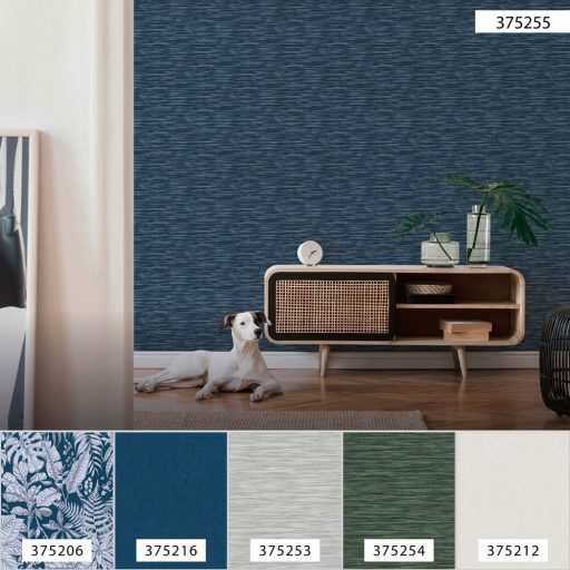 As-Creation Daniel Hechter 6, 37525-5  Natur Csíkos Design vízszintes töredezett csíkozás kék és sötétkék árnyalatok tapéta