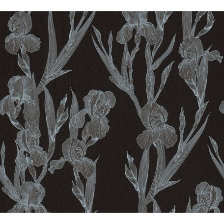 As-Creation Daniel Hechter 6, 37526-2  Natur Virágos díszítóminta fekete ezüstszürke szürkésbarna tapéta