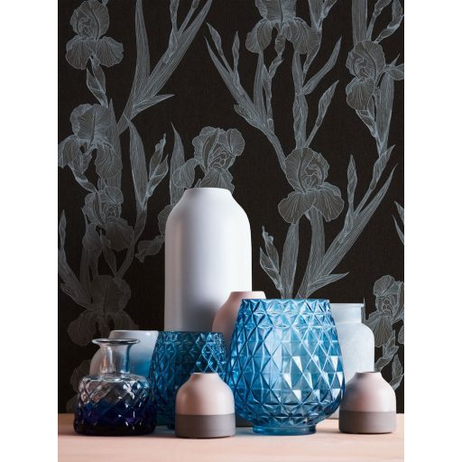 As-Creation Daniel Hechter 6, 37526-2  Natur Virágos díszítóminta fekete ezüstszürke szürkésbarna tapéta