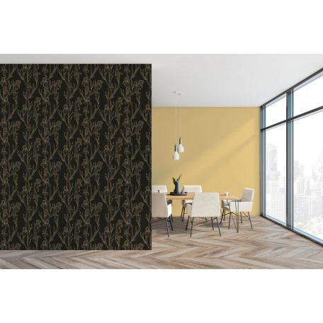 As-Creation Daniel Hechter 6/Black is Beautiful 37526-3 Natur Virágos díszítóminta fekete aranysárga tapéta