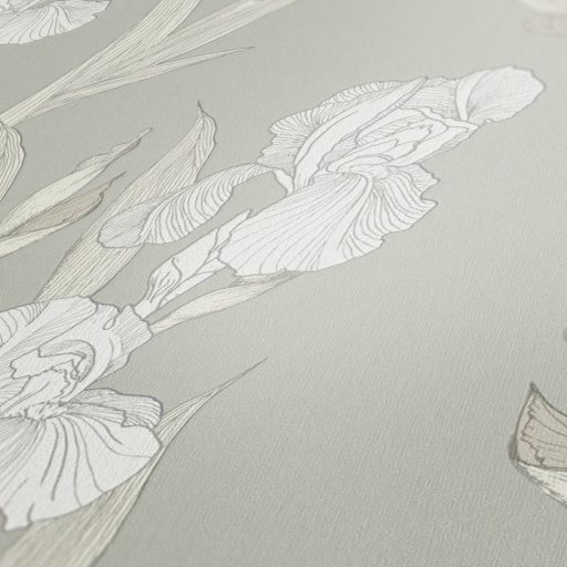 As-Creation Daniel Hechter 6, 37526-4  Natur Virágos díszítóminta szürke szürkésbézs fehér tapéta