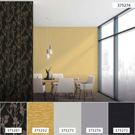 As-Creation Daniel Hechter 6, 37527-4  Natur Egyszínű texturált melírozott sárga krémfehér tapéta