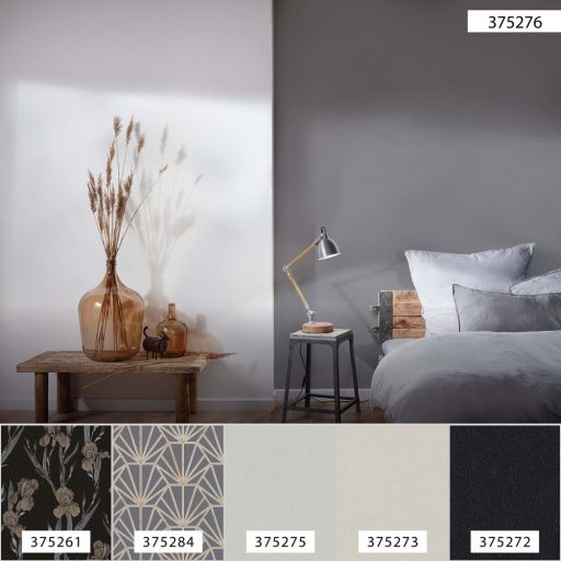 As-Creation Daniel Hechter 6, 37527-6  Natur Egyszínű texturált melírozott szürke krémszürke tapéta