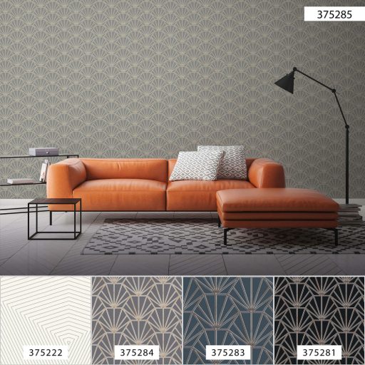 As-Creation Daniel Hechter 6, 37528-5 Geometrikus grafikus díszítőminta Hálózat gyüjtőpontokkal szürke arany krém tapéta