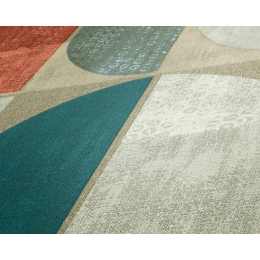 As-Creation Geo Nordic 37531-1 Geometrikus grafikus felezett ovális síkidomok krém bézs szürke zöld piros kék petrol tapéta