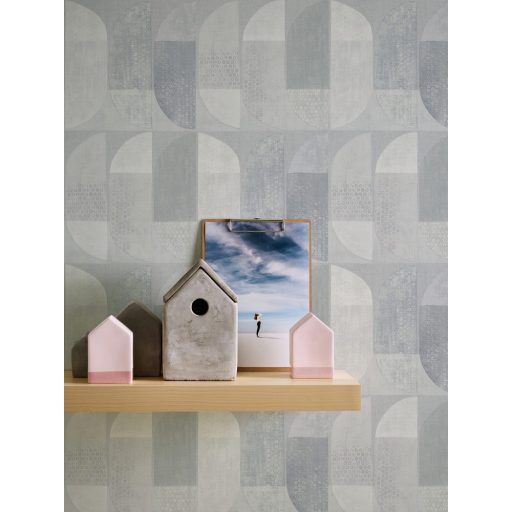 As-Creation Geo Nordic 37531-5 Geometrikus grafikus felezett ovális síkidomok szürke árnyalatok fehér tapéta