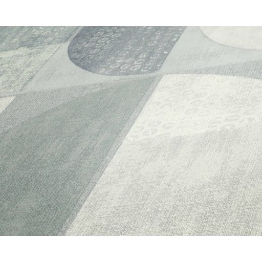 As-Creation Geo Nordic 37531-5 Geometrikus grafikus felezett ovális síkidomok szürke árnyalatok fehér tapéta