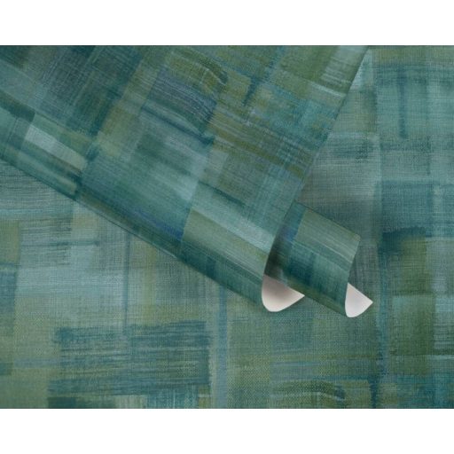 As-Creation Geo Nordic 37532-1 Natur törléstechnikával kialakított széles ecsetvonás minta kék zöld sárga tapéta