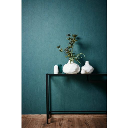 Architects Paper VILLA 37561-4 Geometrikus texturált zöld árnyalatok enyhe mintafény csillogó pontok játéka tapéta