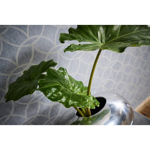 Architects Paper VILLA 37564-4 Geometrikus grafikus absztrakt körminta szürkéskék ezüstszürke enyhe mintafény csillogó pontok játéka