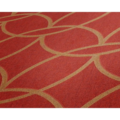 Architects Paper VILLA 37564-6 Geometrikus grafikus absztrakt körminta narancs/vörös arany enyhe mintafény csillogó pontok játéka