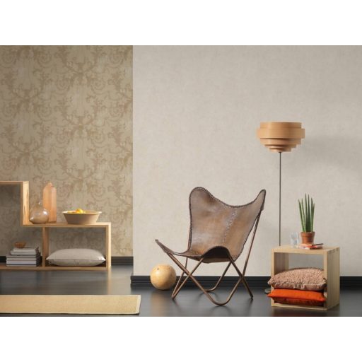 As-Creation History of Art 37654-4 Egyszínű strukturált beton hatás krémfehér krém bézs tapéta