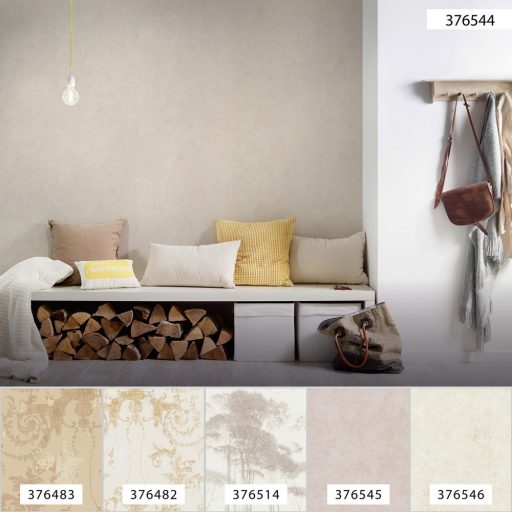 As-Creation History of Art 37654-4 Egyszínű strukturált beton hatás krémfehér krém bézs tapéta