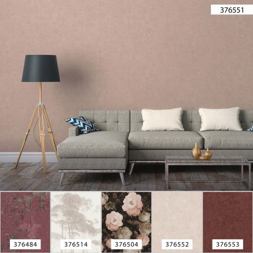 As-Creation History of Art 37655-1 Egyszínű strukturált rózsaszín tapéta