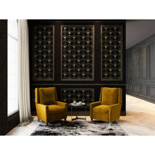 As-Creation New Life 37682-2 Geometrikus grafikus designminta fekete/antracit szürkésbarna bézs bronz fémesen fénylő mintafelület tapéta