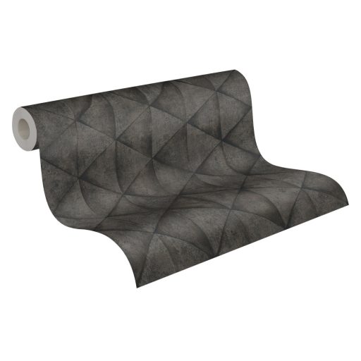 As-Creation Industrial 37742-5 Geometrikus Grafikus háromszögek 3D sötétszürke antracit tapéta