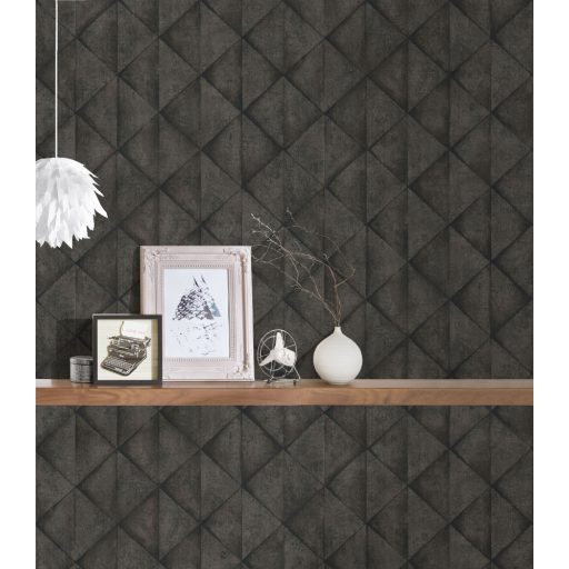 As-Creation Industrial 37742-5 Geometrikus Grafikus háromszögek 3D sötétszürke antracit tapéta